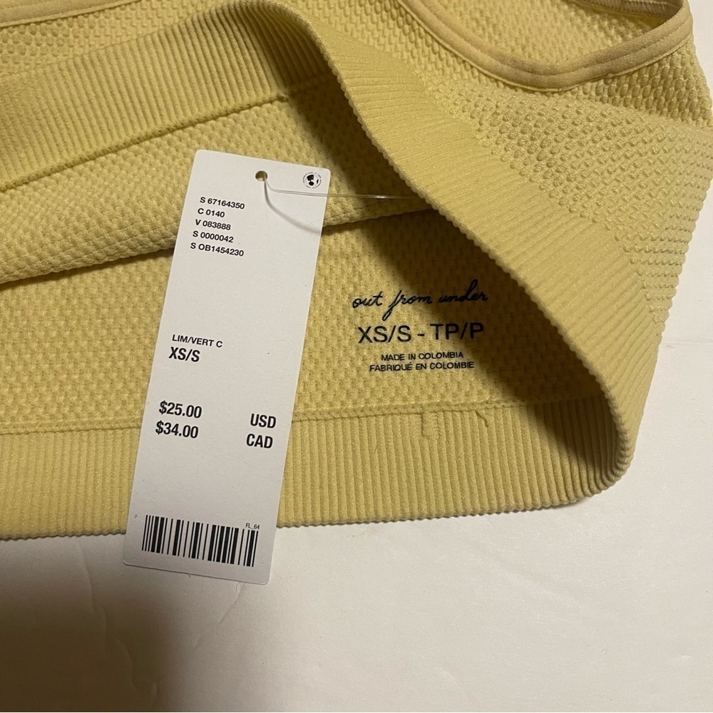 Urban Outfitters Top Yellow XS One Shoulder Pilates Princess Yoga Gym NWT - Picture 5 of 9